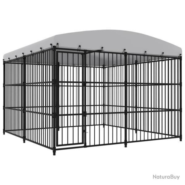Chenil ext�rieur cage enclos parc animaux chien ext�rieur avec toit 300 x 300 x 210 cm 02_0000449