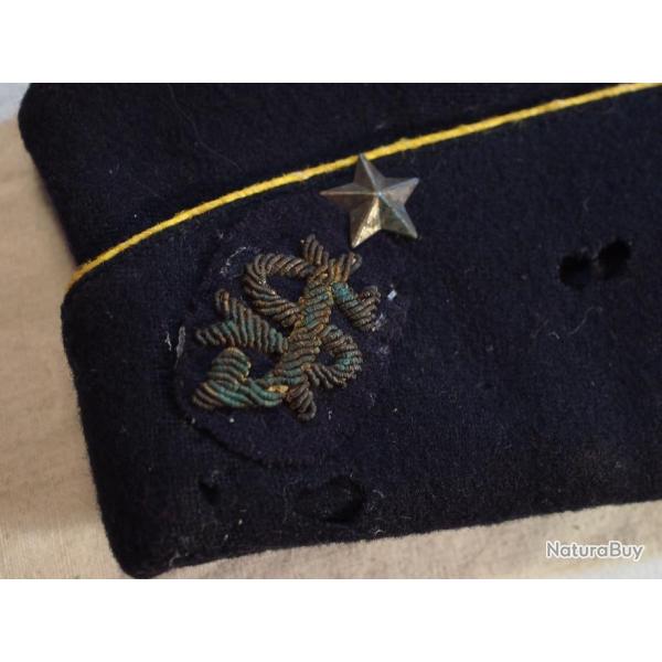 rare calot bonnet de police de g�n�ral recrutement et statistique insigne brod�  Taille 54 - 55