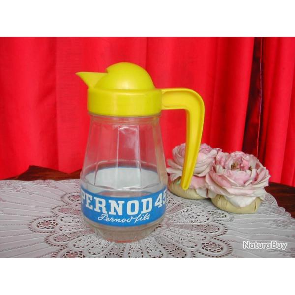 PERNOD 45 Carafe Pot � Eau Vintage 70' en Verre Pernod Fils
