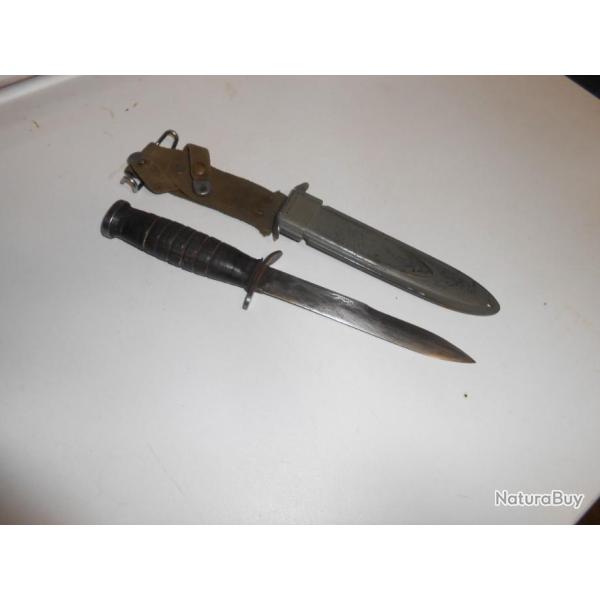 WW2 poignard US M3 UTICA marque sur garde