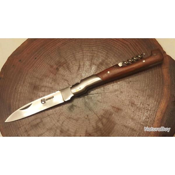 COUTEAU VAN CORSE - TIRE BOUCHON Palissandre + �tui cuir