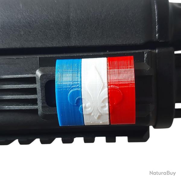 Clips Couvre-Rail Picatinny fleur de lys FRANCE Bleu Blanc Rouge