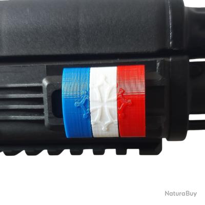 Clips Couvre-rail Picatinny Avec Croix Occitane, Couleurs France (bleu, Blanc, Rouge), Fabrication Française