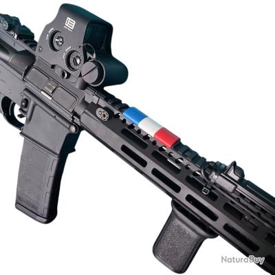 Clips Couvre-rail Picatinny Molon Labe, Couleurs France Bleu Blanc Rouge