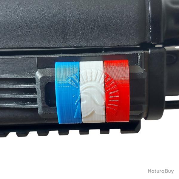 Clips Couvre-Rail Picatinny Molon Labe FRANCE Bleu Blanc Rouge