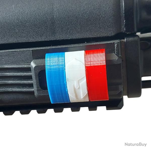 Clips Couvre-Rail Picatinny spartiate FRANCE Bleu Blanc Rouge