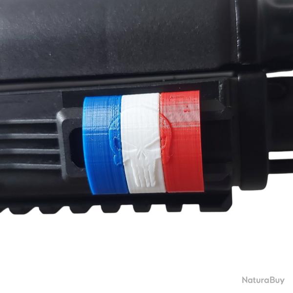 Clips Couvre-Rail Picatinny style Punisher FRANCE Bleu Blanc Rouge