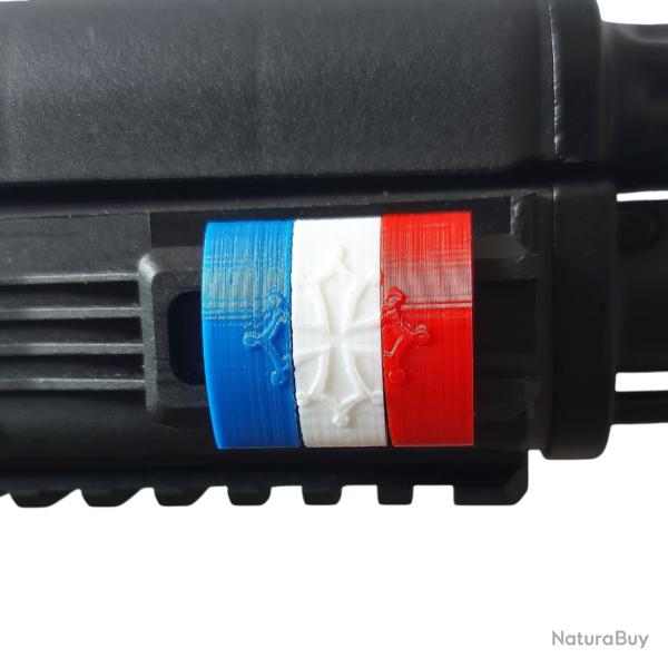 Clips Couvre-Rail Picatinny croix occitane FRANCE Bleu Blanc Rouge