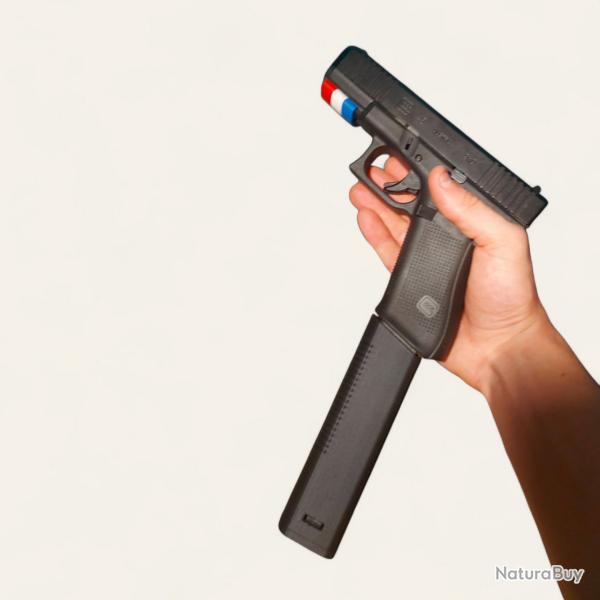 Kit Extension pour Chargeur RUGER PC type Glock 17 Brid� +10 coups Style Kriss Vector