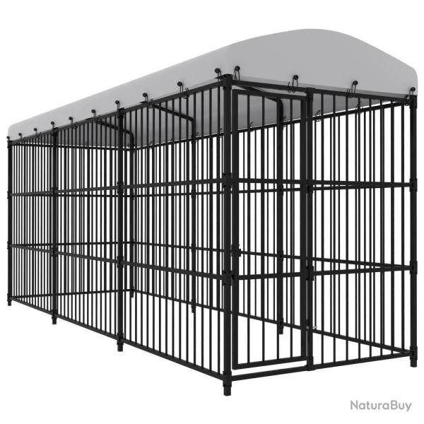 Chenil ext�rieur cage enclos parc animaux chien d'ext�rieur avec toit pour chiens 450 x 150 x 210 c