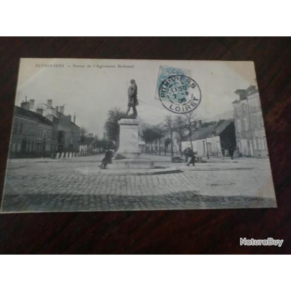 CP  dpt  45  PITHIVIERS  STATUE DE L AGRONOME DUHAMEL