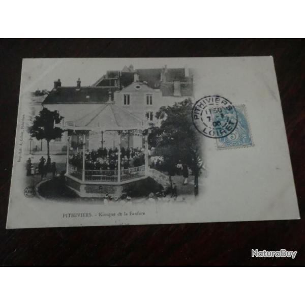 CP  dpt  45  PITHIVIERS  KIOSQUE  DE LA FANFARE