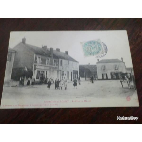 CP  dpt  45  SERMAISES  LA PLACE DU MARCHE