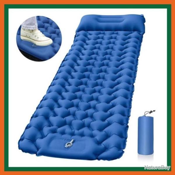 Matelas gonflable - 196x68 cm - Bleu - Livraison rapide