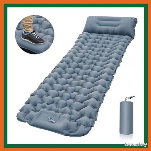 Matelas gonflable - 196x68 cm - Gris - Livraison rapide