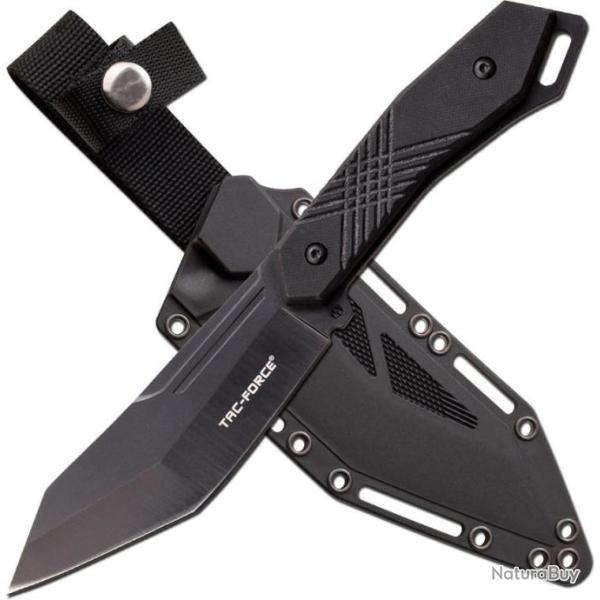 Couteau Tactical Tac Force Lame Tanto 3Cr13 Manche G10 Etui ABS TFFIX019BK