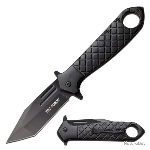 Couteau Tac Force Tactical Urban Black A/O Lame Tanto Acier 3Cr13 Manche Aluminium TF1042BK