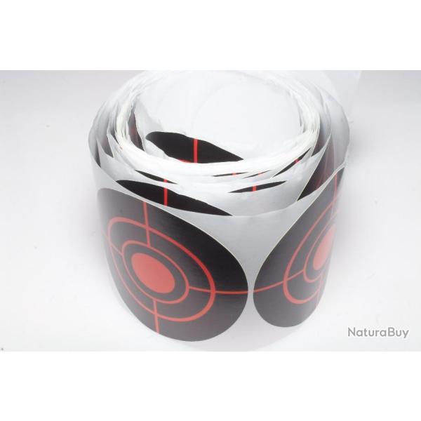 50 cibles autocollantes � impact r�actives  diam�tre 7,5 cm : impact jaune fluo