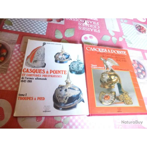 LES DEUX TOMES SUR LES CASQUES A POINTE DE JEAN LOUIS LARCADE