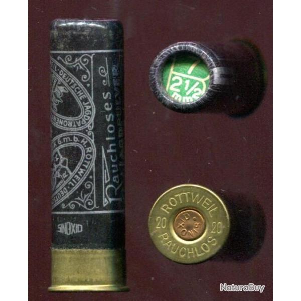 Cal. 20 centrale - Ancienne ROTTWEIL - carton noir - inscriptions argentes