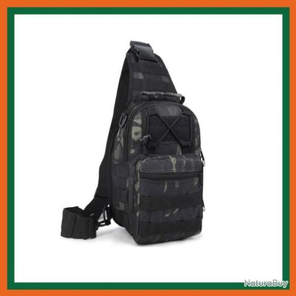 Sac � dos et poitrine tactique - Camouflage noir - Livraison gratuite et rapide