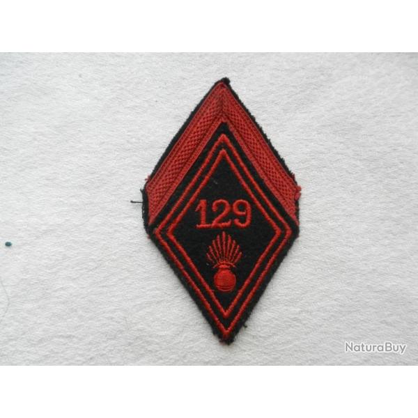 losange de bras insigne badge militaire 129� r�giment d'infanterie
