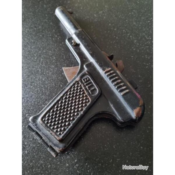 Ancien rare jouet Pistolet  amorces en tle Annes 50 marque BILL