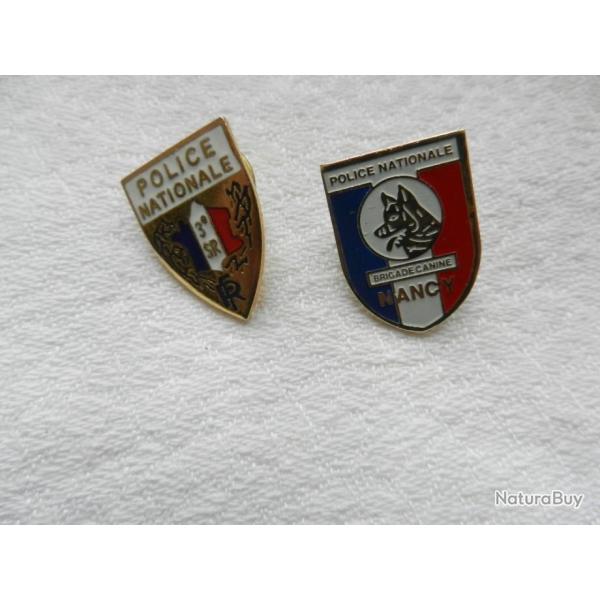 2 insignes pin's - Police Nationale de Nancy