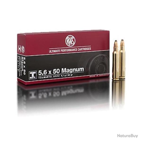 Balles RWS T-Mantel Spitz - Cal. 5.6x50 Mag - Par 1