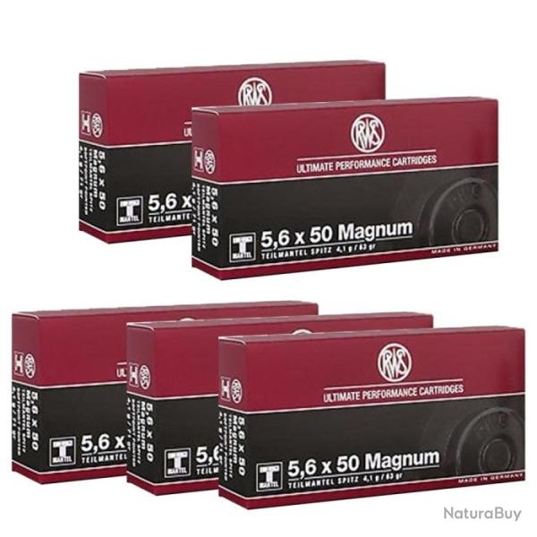 Balles RWS T-Mantel Spitz - Cal. 5.6x50 Mag - Par 5