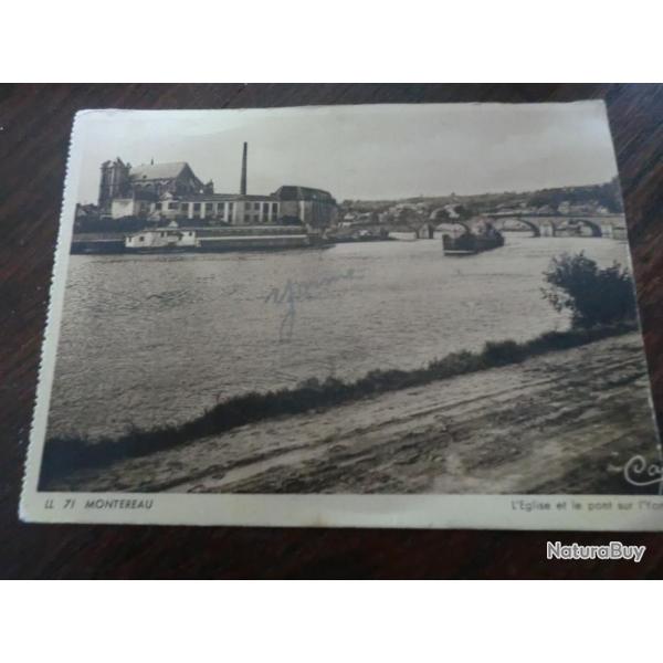 CP  dpt  45  MONTEREAU  L EGLISE ET LE PONT