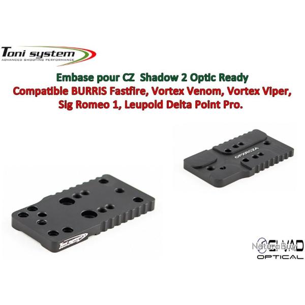 Embase TS pour CZ 75 Shadow 2 Optic Ready Version A - Compatible Fastfire 3, Vortex Venom
