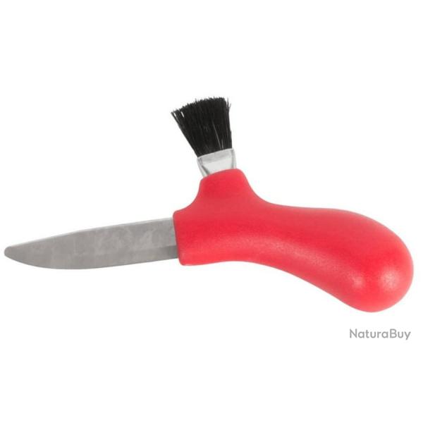 Couteau � champignons "Mora" Karl-Johan lame 6,2cm manche polypropyl�ne rouge + �tui