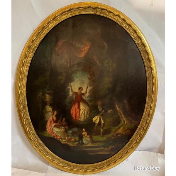 Henri Charles  baron huile sur panneau ovale