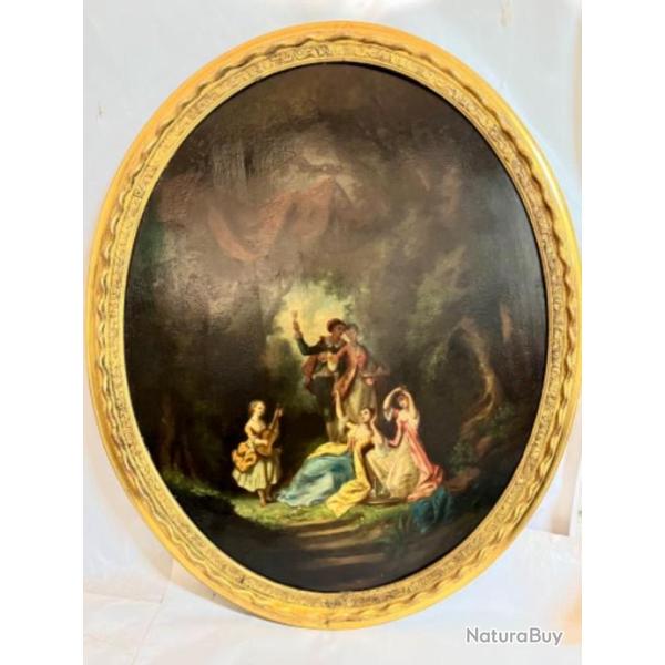 Henri Charles  baron huile sur panneau ovale seconde oeuvre de l'artiste