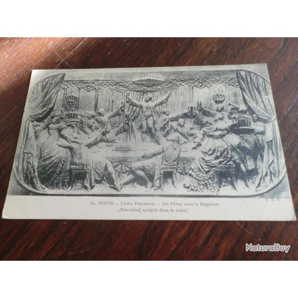 CP  dpt  51  CAVES POMMERY UN DINER SOUS LA REGENCE
