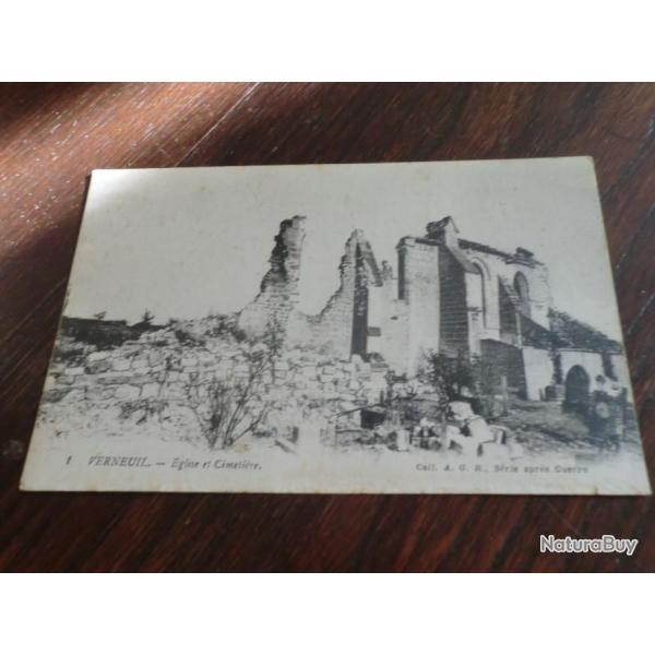CP  dpt  51  VERNEUIL  EGLISE ET CIMETIERE