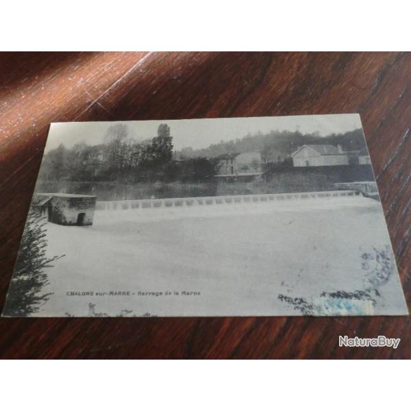 CP  dpt  51  CHALONS SUR MARNE  BARRAGE DE LA MARNE