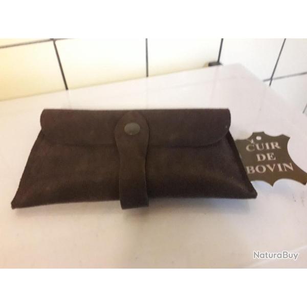 Pochette pour 10 balles en cuir de bovin