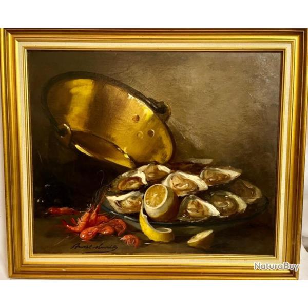 Neuville Alfred Arthur nature morte huile sur toile