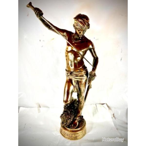 Anthonin Merci� David Vainqueur de Goliath Sculpture en bronze