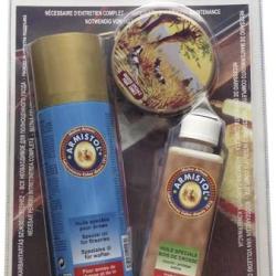 Huile Armistol a&eacute;rosol lubrifiant 200ML huile crosse 120ML armoline 50ML blister de 3