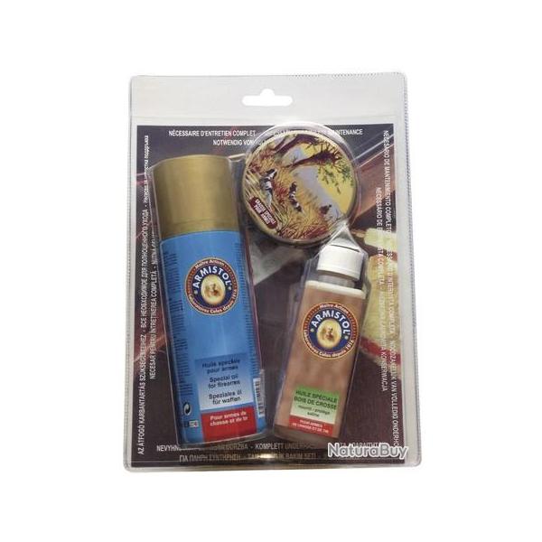 Huile Armistol a�rosol lubrifiant 200ML huile crosse 120ML armoline 50ML blister de 3
