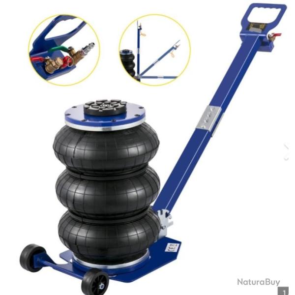 Cric Pneumatique 3 tonnes, Cric de Levage Pneumatique Triples Coussins