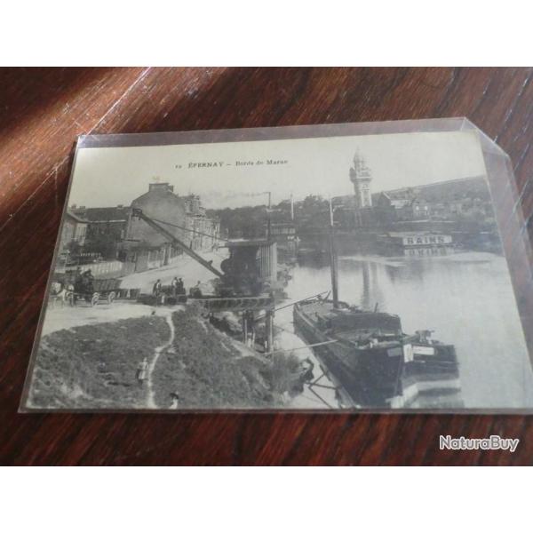 CP  dpt  51  EPERNAY  BORD DE LA MARNE