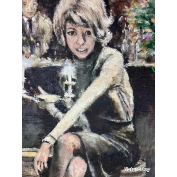 Huile sur toile Mireille Darc