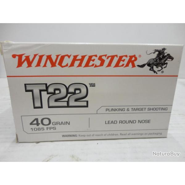 N2133- x50 BALLES WINCHESTER T22 CAL.22 LR - NEUF!!!!!
