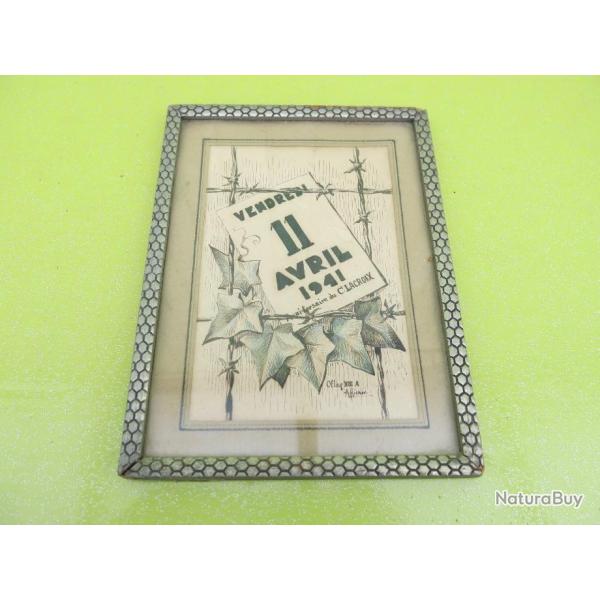 VENDU PAR CUIRASSIER11 DESSIN MILITAIRE  CAMP DE NURBERG 11/4/1941 ANNIVERSAIRE COMMANDANT LACROIX