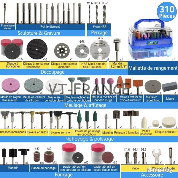 Ensemble d Accessoires pour Mini Perceuse Dremel-310pc 20260729082517
