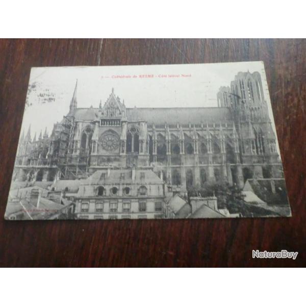 CP  dpt  51  REIMS  CATHEDRALE COTE LATERAL NORD
